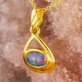 CASSIANYX 18KT GOLD PLATED AUSTRALIAN OPAL NECKLACE