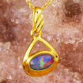 CASSIANYX 18KT GOLD PLATED AUSTRALIAN OPAL NECKLACE