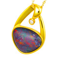 * A SERAPHINAWREN 18KT GOLD PLATED AUSTRALIAN OPAL NECKLACE