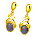 THEODOREHAVEN 18KT GOLD PLATED AUSTRALIAN OPAL DROP EARRINGS