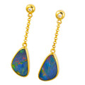 ESTELLEVELENCIA 14KT GOLD & DIAMOND AUSTRALIAN OPAL DROP EARRINGS ESTELLEVELENCIA 14KT GOLD & DIAMOND AUSTRALIAN OPAL DROP EARRINGS
