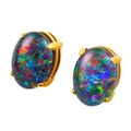 14KT GOLD AUSTRALIAN OPAL STUD EARRINGS