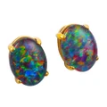 14KT GOLD AUSTRALIAN OPAL STUD EARRINGS