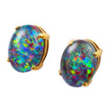 ELOISEVELOUR 14KT GOLD AUSTRALIAN OPAL STUD EARRINGS