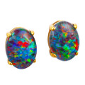 ELOISEVELOUR 14KT GOLD AUSTRALIAN OPAL STUD EARRINGS