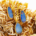 * 1 A VIVIENNE CRYSTAL14KT GOLD & DIAMOND AUSTRALIAN OPAL MATCHING SET