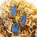 * 1 A VIVIENNE CRYSTAL14KT GOLD & DIAMOND AUSTRALIAN OPAL MATCHING SET