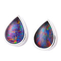 * 1 CRYSTAL KISS STERLING SILVER OPAL STUD EARRINGS