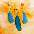 ELECTRIC BRILLIANCE 14KT YELLOW GOLD & DIAMOND AUSTRALIAN  OPAL JEWELLERY SET