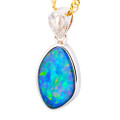 *ELECTRIC SPLASH 14KT WHITE GOLD & DIAMOND AUSTRALIAN OPAL NECKLACE