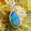 * ELECTRIC SPLASH 14KT WHITE GOLD & DIAMOND AUSTRALIAN OPAL NECKLACE