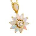 * LIFESUN 14KT YELLOW GOLD & DIAMOND AUSTRALIAN WHITE OPAL NECKLACE