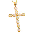 *1 A GODS LOVE 14KT YELLOW GOLD & DIAMOND AUSTRALIAN WHITE OPAL NECKLACE