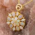 * HEAVENLY LOVE 14KT YELLOW GOLD & DIAMOND AUSTRALIAN WHITE OPAL NECKLACE