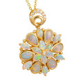 HEAVENLY LOVE 14KT YELLOW GOLD & DIAMOND AUSTRALIAN WHITE OPAL NECKLACE