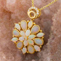 HEAVENLY LOVE 14KT YELLOW GOLD & DIAMOND AUSTRALIAN WHITE OPAL NECKLACE