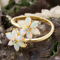 * ELECTRIC GEM 14KT GOLD & DIAMOND AUSTRALIAN WHITE OPAL RING