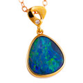 LIQUID RIVER 14KT YELLOW GOLD & DIAMOND AUSTRALIAN OPAL NECKLACE LIQUID RIVER 14KT YELLOW GOLD & DIAMOND AUSTRALIAN OPAL NECKLACE