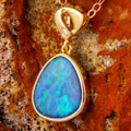 LIQUID RIVER 14KT YELLOW GOLD & DIAMOND AUSTRALIAN OPAL NECKLACE LIQUID RIVER 14KT YELLOW GOLD & DIAMOND AUSTRALIAN OPAL NECKLACE