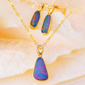 * 1 RED MOUNTAIN 14KT GOLD & DIAMOND AUSTRALIAN OPAL MATCHING SET