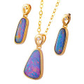 * 1 RED MOUNTAIN 14KT GOLD & DIAMOND AUSTRALIAN OPAL MATCHING SET