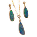 ENCHANTED MOUNTAIN 14KT YELLOW GOLD & DIAMOND AUSTRALIAN  OPAL JEWELLERY SET ENCHANTED MOUNTAIN 14KT YELLOW GOLD & DIAMOND AUSTRALIAN  OPAL JEWELLERY SET