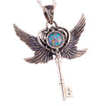 DOORWAY TO HEAVEN COLLECTION SILVER RAINBOW OPAL NECKLACE