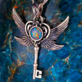 DOORWAY TO HEAVEN COLLECTION SILVER RAINBOW OPAL NECKLACE