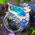 * 1 CELESTMERE AURELION 18KT WHITE GOLD & DIAMOND OPAL RING
