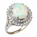 * 1 ETERNAL ABUNDANCE PLATINUM & DIAMOND AUSTRALIAN WHITE OPAL RING