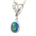 * LUMINARA BLOOM STERLING SILVER AUSTRALIAN OPAL NECKLACE