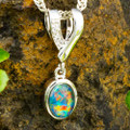 * LUMINARA BLOOM STERLING SILVER AUSTRALIAN OPAL NECKLACE