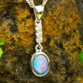 * CALM LIGHT STERLING SILVER AUSTRALIAN OPAL NECKLACE