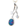 * CELESTINE EMBER STERLING SILVER AUSTRALIAN OPAL NECKLACE