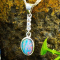 * 1 IRIDESCA LUMEN STERLING SILVER AUSTRALIAN OPAL NECKLACE