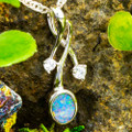 * A SERAPH AURA STERLING SILVER AUSTRALIAN OPAL NECKLACE