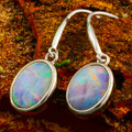 AURORA CASCADE STERLING SILVER AUSTRALIAN OPAL DROP EARRINGS