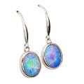 AURORA CASCADE STERLING SILVER AUSTRALIAN OPAL DROP EARRINGS