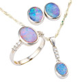 * MELTED KISS SILVER OPAL JEWELRY SET