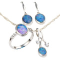 * 1 ENCHANTED WONDERLAND SILVER OPAL JEWELRY SET