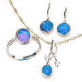 * 1 ENCHANTED WONDERLAND SILVER OPAL JEWELRY SET