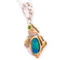 Moonlit Petal Sterling Silver Opal Pendant