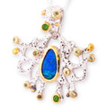 Sunbeam Ripple Sterling Silver Opal Pendant