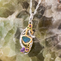 Geode Glimmer Sterling Silver Opal Pendant