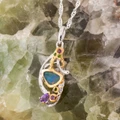 Geode Glimmer Sterling Silver Opal Pendant