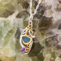 Geode Glimmer Sterling Silver Opal Pendant