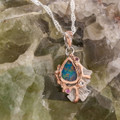 * A Rainbow Splash Sterling Silver Opal Pendant