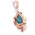 Rainbow Splash Sterling Silver Opal Pendant