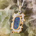Sky Light Cascade Sterling Silver Couture Opal Pendant