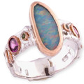 Celestial Bloom Sterling Silver Couture Opal Ring